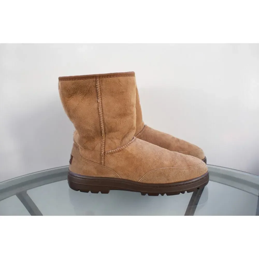 UGG Australia Chestnut Brown Offroader Ultra Short‎ Suede Shearling Shoes Men 10
